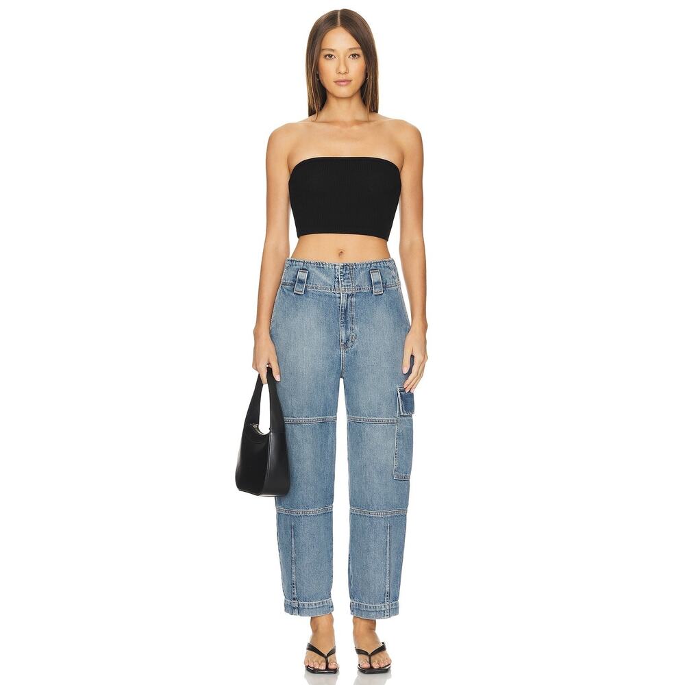NWT Etica 'Juni' Relaxed Cargo Utility Organic Jeans Color Moonbay Size 26, 28